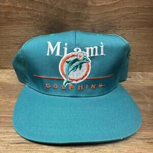 Vintage Miami Dolphins Hat SnapBack Cap NFL Team Eastport 90s Y2K Football